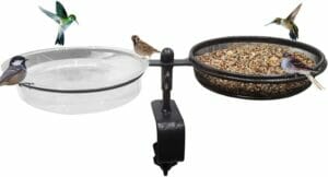 Urban deco deck bird feeders deck mount bird bath