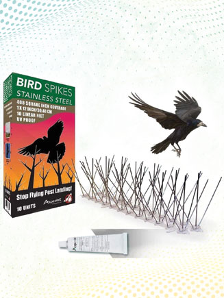 ASPECTEK Stainless Steel Pre-Assembled Bird Spikes 10 Feet