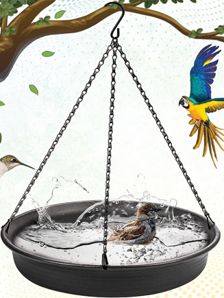 Bird Bath Tray Hanging Bird Water or Bird Seed Hanging Bird Baths for Outdoors