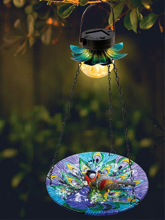 Solar Powered Bird Bath for Outside Hanging