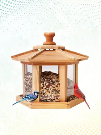 Solution4Patio Hexagon Shaped Bird Feeder